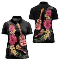 Ukulele mix Polynesian Flower Women Polo Shirt Hawaiian Tribal Pattern LT03 - Polynesian Pride