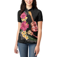 Ukulele mix Polynesian Flower Women Polo Shirt Hawaiian Tribal Pattern LT03 - Polynesian Pride