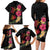 Hawaiian Flower and Tribal Turtle Family Matching Long Sleeve Bodycon Dress and Hawaiian Shirt Colorful Style