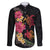 Hawaiian Flower and Tribal Turtle Family Matching Puletasi and Hawaiian Shirt Colorful Style