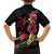 Hawaiian Flower and Tribal Turtle Family Matching Short Sleeve Bodycon Dress and Hawaiian Shirt Colorful Style