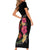 Hawaiian Flower and Tribal Turtle Family Matching Short Sleeve Bodycon Dress and Hawaiian Shirt Colorful Style