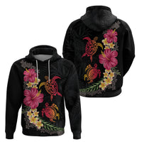 Hawaiian Flower and Tribal Turtle Hoodie Colorful Style LT03 - Polynesian Pride