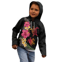 Hawaiian Flower and Tribal Turtle Kid Hoodie Colorful Style LT03 - Polynesian Pride