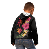 Hawaiian Flower and Tribal Turtle Kid Hoodie Colorful Style LT03 - Polynesian Pride