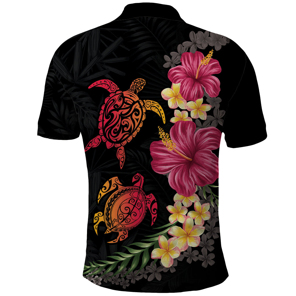 Hawaiian Flower and Tribal Turtle Polo Shirt Colorful Style LT03 - Polynesian Pride