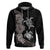 Hawaiian Flower and Tribal Turtle Hoodie Grayscale Mode