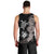 Hawaiian Flower and Tribal Turtle Men Tank Top Grayscale Mode