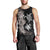 Hawaiian Flower and Tribal Turtle Men Tank Top Grayscale Mode