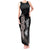 Hawaiian Flower and Tribal Turtle Tank Maxi Dress Grayscale Mode