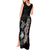 Hawaiian Flower and Tribal Turtle Tank Maxi Dress Grayscale Mode