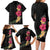 Hawaiian Plumeria and Hibiscus Family Matching Long Sleeve Bodycon Dress and Hawaiian Shirt Colorful Style