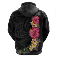 Hawaiian Plumeria and Hibiscus Hoodie Colorful Style LT03 - Polynesian Pride