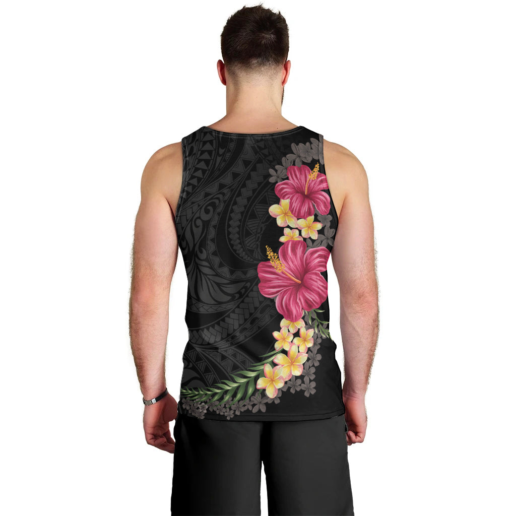 Hawaiian Plumeria and Hibiscus Men Tank Top Colorful Style LT03 - Polynesian Pride