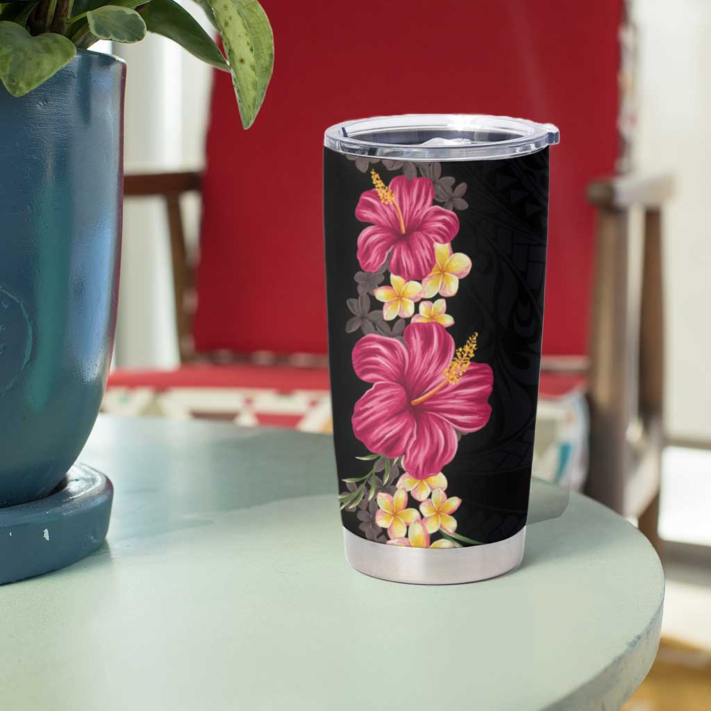 Hawaiian Plumeria and Hibiscus Tumbler Cup Colorful Style LT03 - Polynesian Pride