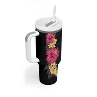 Hawaiian Plumeria and Hibiscus Tumbler With Handle - Colorful Style LT03 - Polynesian Pride