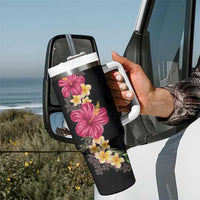 Hawaiian Plumeria and Hibiscus Tumbler With Handle - Colorful Style LT03 - Polynesian Pride