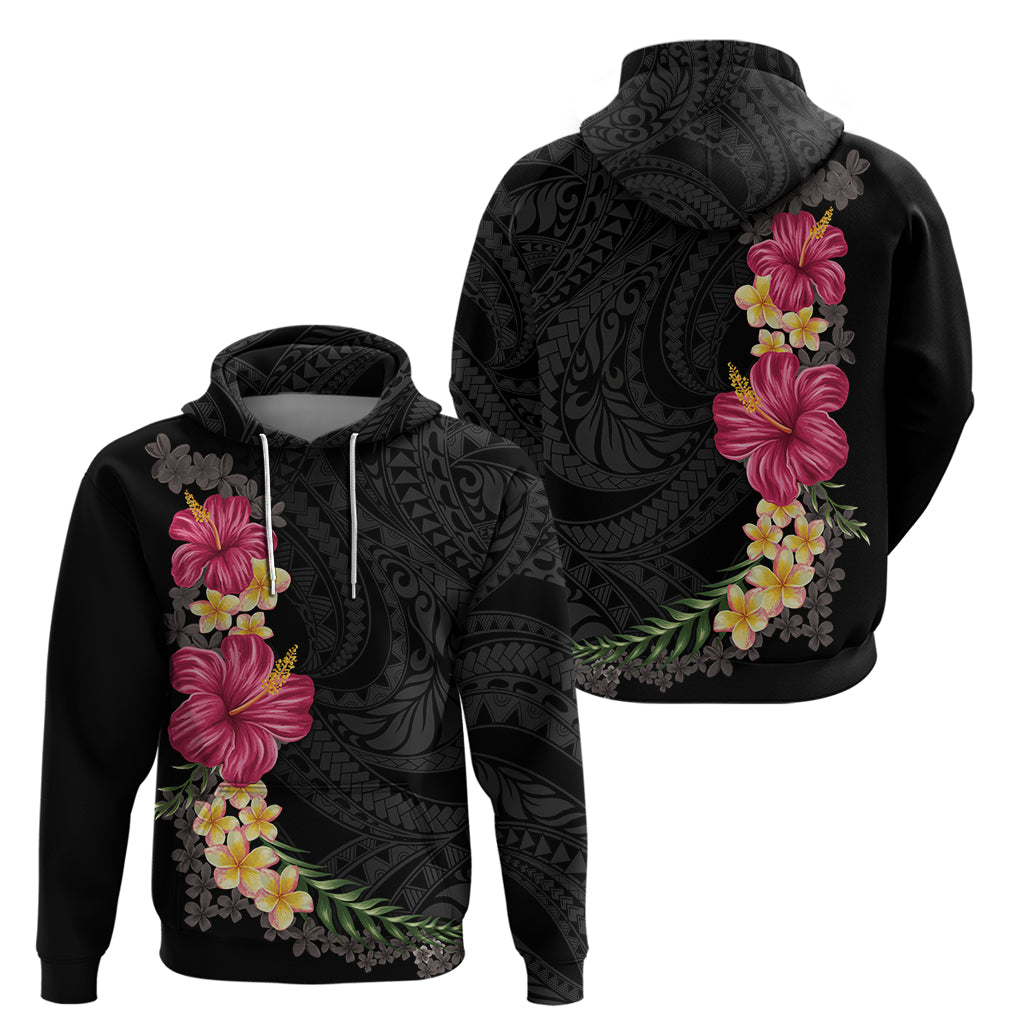 Hawaiian Plumeria and Hibiscus Zip Hoodie Colorful Style LT03 - Polynesian Pride