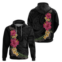 Hawaiian Plumeria and Hibiscus Zip Hoodie Colorful Style LT03 - Polynesian Pride