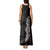 Hawaiian Plumeria and Hibiscus Tank Maxi Dress Grayscale Mode