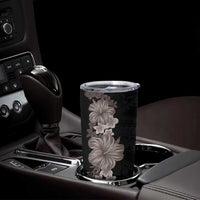 Hawaiian Plumeria and Hibiscus Tumbler Cup Grayscale Mode LT03 - Polynesian Pride