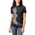 Hawaiian Plumeria and Hibiscus Women Polo Shirt Grayscale Mode