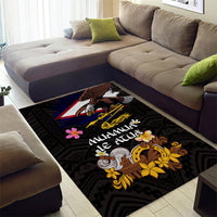 American Samoa Fue and Kava Bowl Area Rug Plumeria and Polynesian Pattern LT03 - Polynesian Pride
