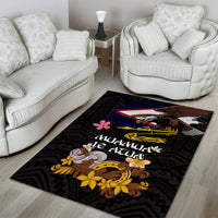 American Samoa Fue and Kava Bowl Area Rug Plumeria and Polynesian Pattern LT03 - Polynesian Pride