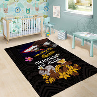 American Samoa Fue and Kava Bowl Area Rug Plumeria and Polynesian Pattern LT03 - Polynesian Pride