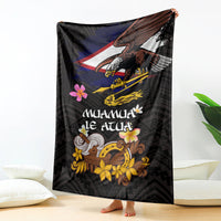 American Samoa Fue and Kava Bowl Blanket Plumeria and Polynesian Pattern LT03 - Polynesian Pride