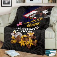 American Samoa Fue and Kava Bowl Blanket Plumeria and Polynesian Pattern LT03 - Polynesian Pride