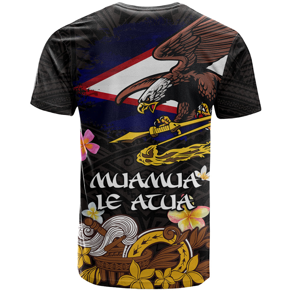 American Samoa Fue and Kava Bowl T Shirt Plumeria and Polynesian Pattern LT03 - Polynesian Pride
