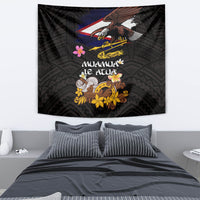 American Samoa Fue and Kava Bowl Tapestry Plumeria and Polynesian Pattern LT03 - Polynesian Pride