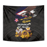 American Samoa Fue and Kava Bowl Tapestry Plumeria and Polynesian Pattern LT03 - Polynesian Pride