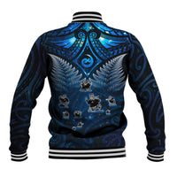 New Zealand Matariki Baseball Jacket Maori Pattern and Kiwi Bird Haka Dance Sky Night LT03 - Polynesian Pride