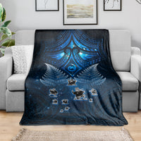 New Zealand Matariki Blanket Maori Pattern and Kiwi Bird Haka Dance Sky Night LT03 - Polynesian Pride