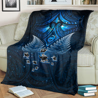 New Zealand Matariki Blanket Maori Pattern and Kiwi Bird Haka Dance Sky Night LT03 - Polynesian Pride