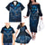 New Zealand Matariki Family Matching Off The Shoulder Long Sleeve Dress and Hawaiian Shirt Maori Pattern and Kiwi Bird Haka Dance Sky Night