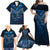 New Zealand Matariki Family Matching Off Shoulder Maxi Dress and Hawaiian Shirt Maori Pattern and Kiwi Bird Haka Dance Sky Night