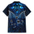 New Zealand Matariki Family Matching Short Sleeve Bodycon Dress and Hawaiian Shirt Maori Pattern and Kiwi Bird Haka Dance Sky Night