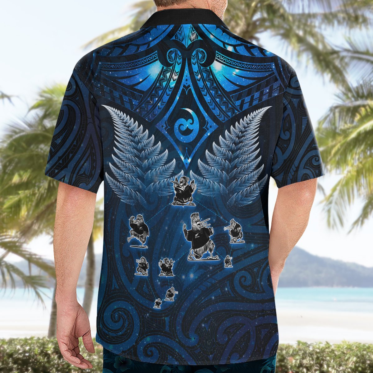 New Zealand Matariki Hawaiian Shirt Maori Pattern and Kiwi Bird Haka Dance Sky Night LT03 - Polynesian Pride