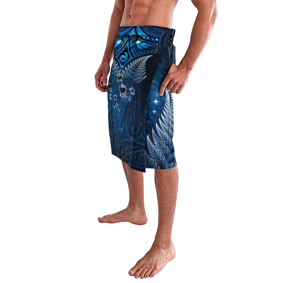 New Zealand Matariki Lavalava Maori Pattern and Kiwi Bird Haka Dance Sky Night LT03 - Polynesian Pride