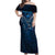 New Zealand Matariki Off Shoulder Maxi Dress Maori Pattern and Kiwi Bird Haka Dance Sky Night