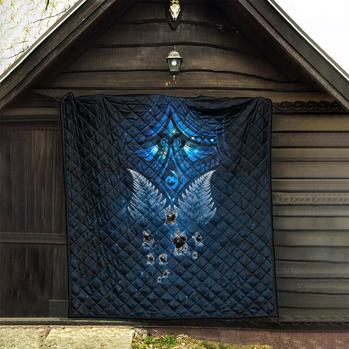New Zealand Matariki Quilt Maori Pattern and Kiwi Bird Haka Dance Sky Night LT03 - Polynesian Pride