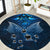 New Zealand Matariki Round Carpet Maori Pattern and Kiwi Bird Haka Dance Sky Night