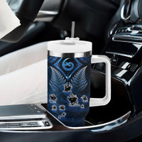 New Zealand Matariki Tumbler With Handle Maori Pattern and Kiwi Bird Haka Dance Sky Night LT03 - Polynesian Pride