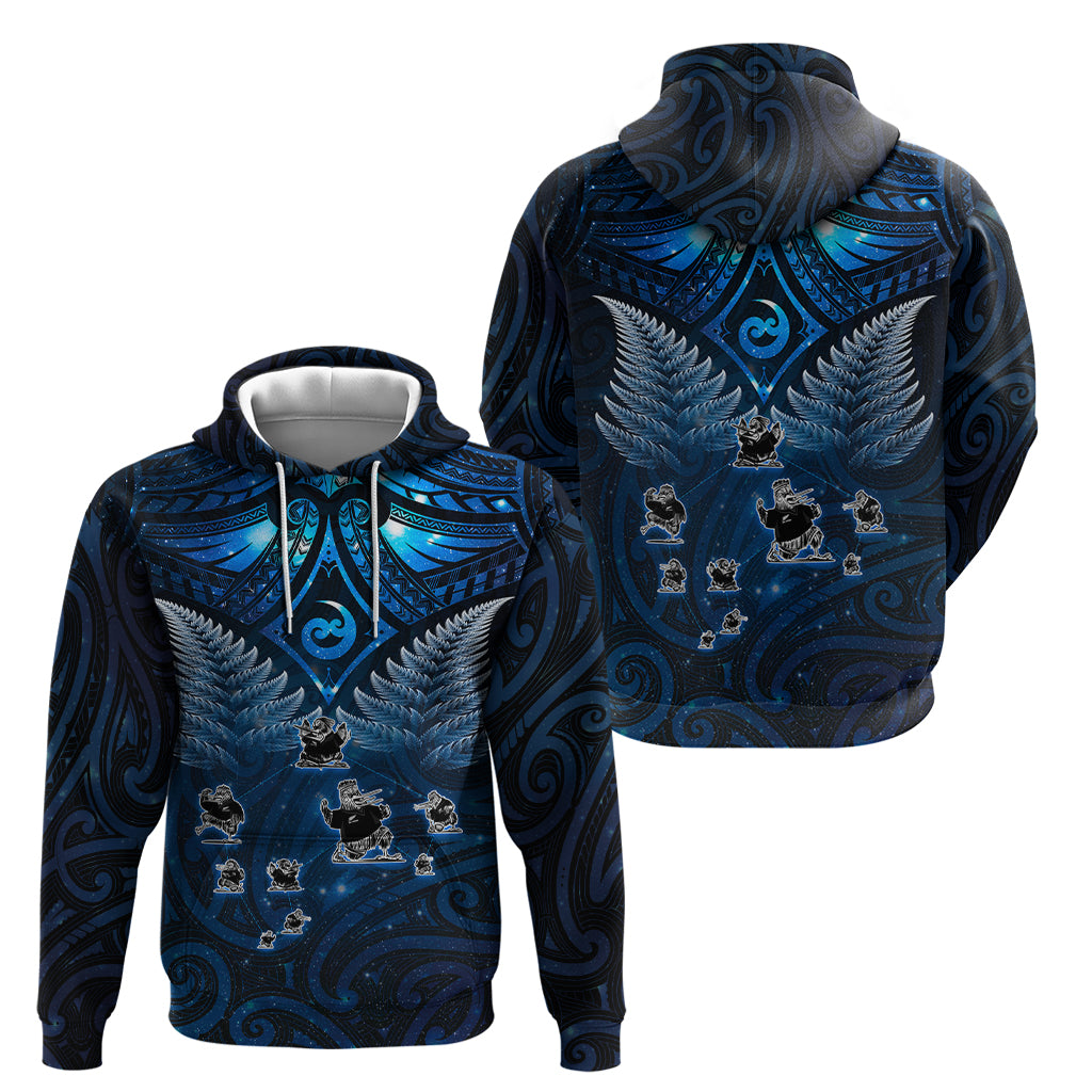 New Zealand Matariki Zip Hoodie Maori Pattern and Kiwi Bird Haka Dance Sky Night LT03 - Polynesian Pride