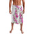 Hawaii Tropical Leaves and Flowers Lavalava Tribal Polynesian Pattern White Style