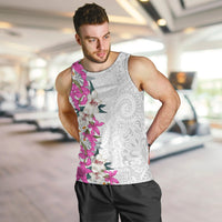 Hawaii Tropical Leaves and Flowers Men Tank Top Tribal Polynesian Pattern White Style LT03 White - Polynesian Pride