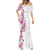 Hawaii Tropical Leaves and Flowers Mermaid Dress Tribal Polynesian Pattern White Style